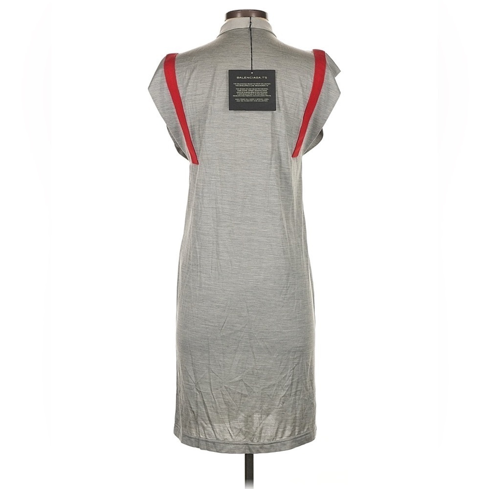 BALENCIAGA Lightweight Gray and Red Jersey T Shirt Dress Size 36 NWT - Picture 3 of 10